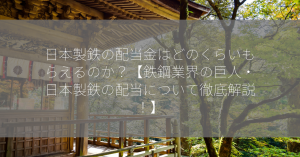 日本製鉄の配当金はどのくらいもらえるのか？【鉄鋼業界の巨人・日本製鉄の配当について徹底解説！】